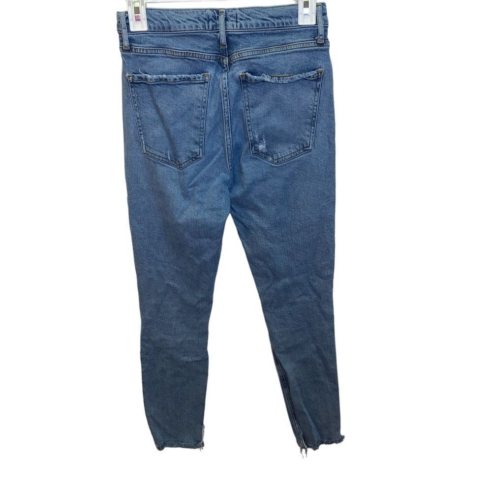 AGOLDE Women’s Denim Distressed Raw Hem Skinny Jeans - Picture 2 of 7